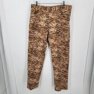 Jones New York Sport Pants Womens 16 Tiger Print Brown Black Stretch